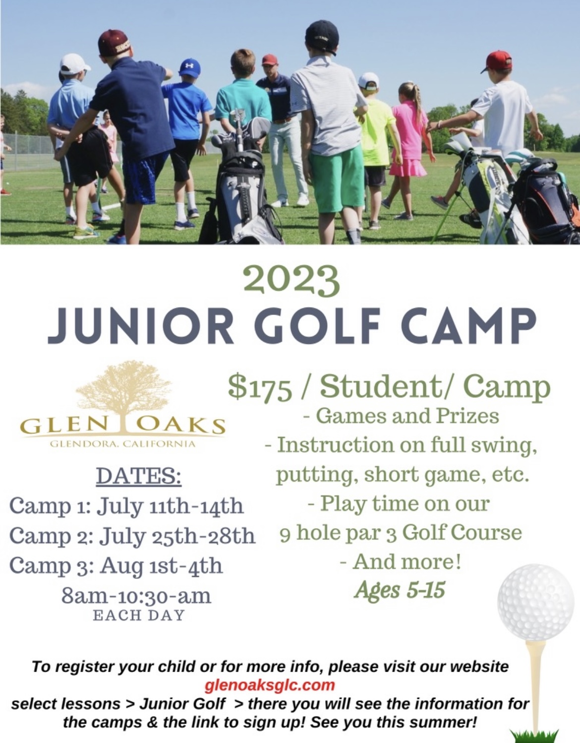 Junior Golf - Glen Oaks Golf & Learning Center